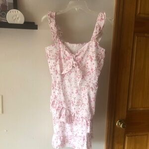 Floral Pink Ruffle Dress